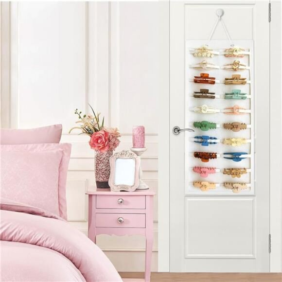 Hanging Claw Clip Organizer Hair Bow Holder Storage Rack for Wall Door Closet - Picture 6 of 8